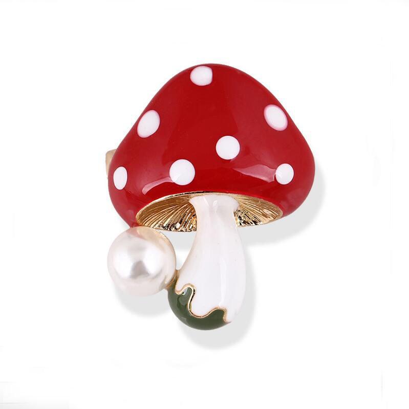 Drip Glaze Painted Mushroom Brooch - Versatile Clothing Lapel Pin