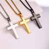 Collier Homme Spiritual Male Minimalism Stainless Steel Necklace Man's Jesus Cross Necklace for Man Collar Hombre