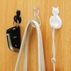 4Pcs Cat Tail Sticky Hooks Self Adhesive Wall Hooks Punch Free Plastic Wall Hook for Hanging Coat Clothes Bathroom Kitchen