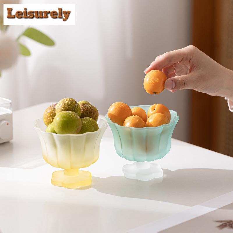 Creative Blossoms Peatl Glass Dessert Cup Home Transparent Water Fruit Bowl Tea Cake Holder Juice Mug Dish Tea Set Accessories