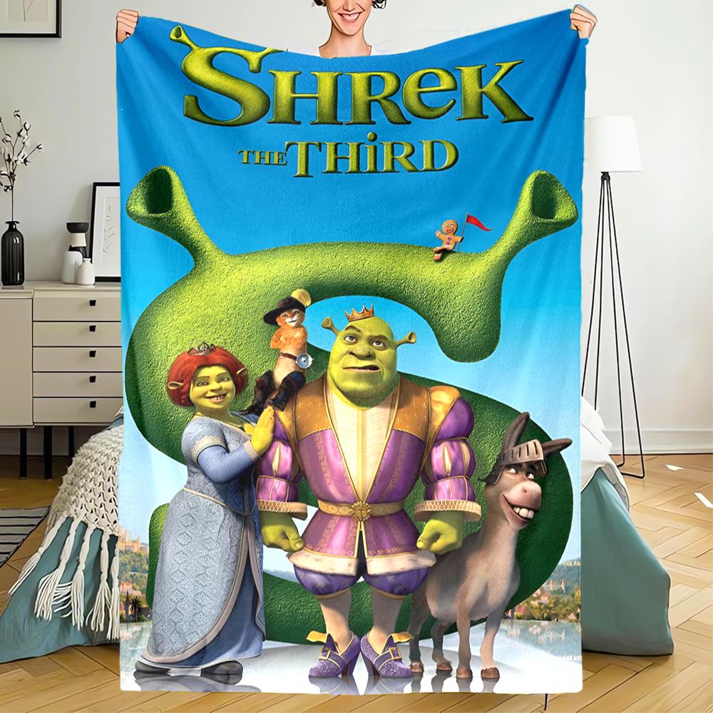 Shrek Theme Printed Blanket - Perfect for Couch, Bed, Travel & Outdoor Use | Machine Washable, Cozy & Durable.