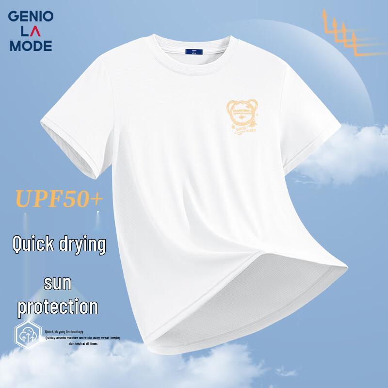 GENIOLAMODE Men s Ice Silk Short-Sleeve T-Shirt M