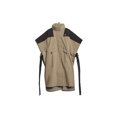 Originals X Hyke Collaborazione Poncho da Montagna Giacca Sportiva Lunga Giacca da Donna Giallo-Marrone GP3034