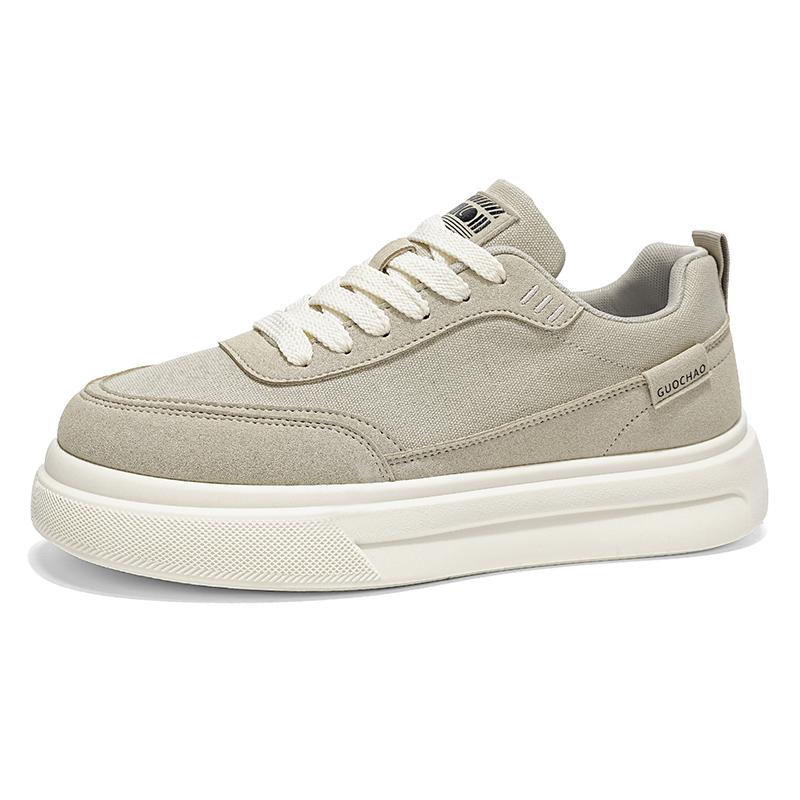 Flat Solid Colour Fashion Lightweight Man Sports Sneakers 2026 Spring New Casual Men's Shoes Canvas Comfort Trend Board Footwear