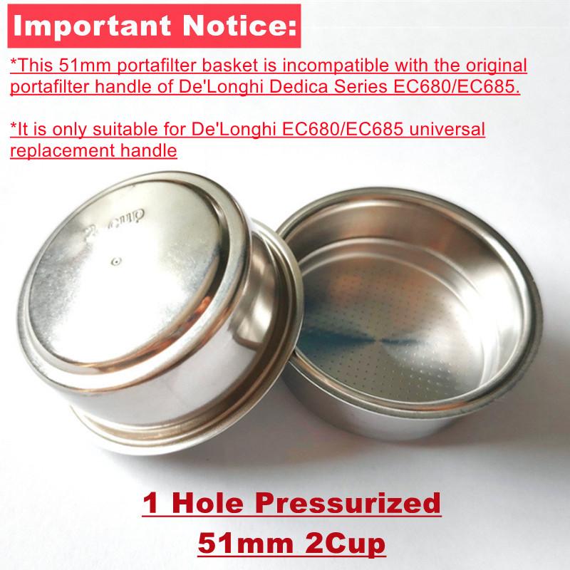 

Coffee Filter Basket 58mm 51mm For De longhi Coffee Machine Double-Layer Pressurized Coffee Maker Filter For Delonghi Expobar as pictures show
