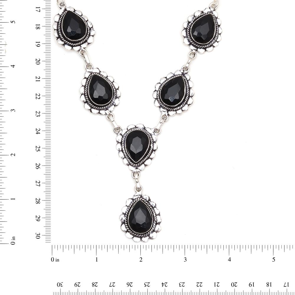 Czarny Kamień Kręgosłupa Biżuteria dla Przyjaciół Zestaw Naszyjników 18-20''