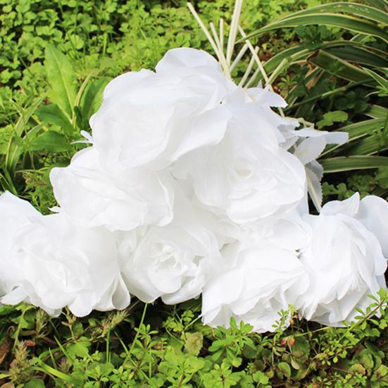1Pc Smooth Surface Fake Flower Fadeless Plastic Wedding Props Artificial Plant for Bride