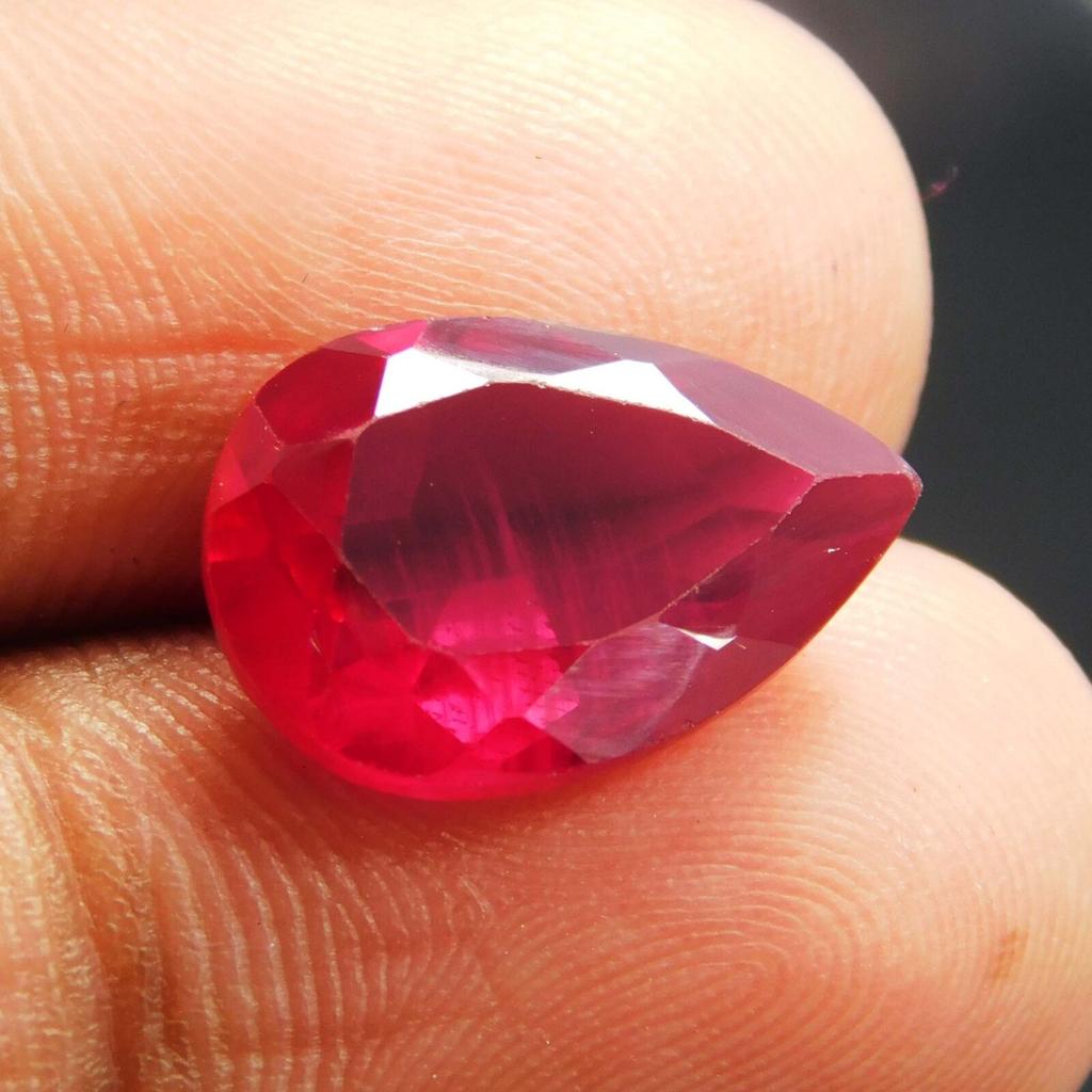 Natural Red Ruby Loose Gemstone 5.00 ct Pear Shape for Jewelry Making and Gem Collections