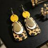 Colorful Geometric Polka Dot Patchwork Dangle Earrings
