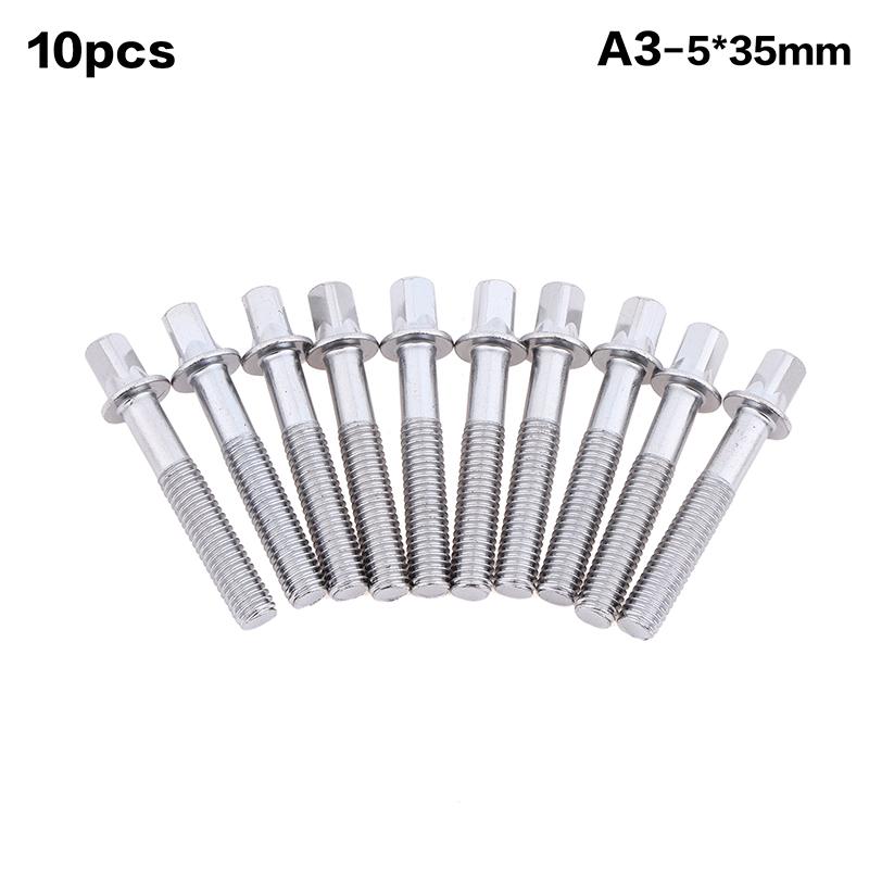 

10Pcs 35/40/45/80Mm Metal Drum Tension Rods Replacement Drum Tight Screws Bolts Percussion Drum Repair Parts For Snare Bass