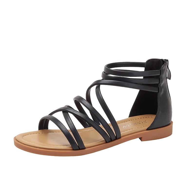 

New flat-bottomed sandals for women, new flat-bottomed fashionable women s casual versatile belt in summer 36