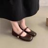 Light Mouth Red Single Shoes Female Spring and Autumn New Korean Version French Retro Fairy Style Ballet Soft Flat Mary Jane Shoes