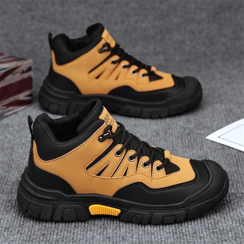 Fashion Men's Shoes Fashion Comfort High-top Platform Sneakers Men's Outdoor Resistant Comfort Tooling Boot Soft Soled Non Slip Sneakers