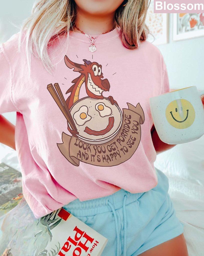 

Womens Retro Disney Mulan Mushu Dragon TShirt Vintage Cotton Short Sleeve Unisex Streetwear Oversized Loose Casual Stylish S