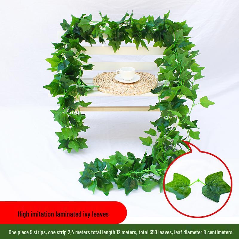 Rattan Pothos Artificial Leaf Vine for Indoor AC and Water Pipe Decoration