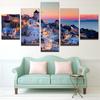 No Framed 5 Pieces Santorini Landscape Abstract Wall Art Canvas HD Print Posters Pictures Paintings Home Decor for Living Room