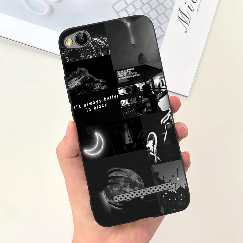 Flower Cover For Xiaomi Redmi 4A 4x Beautiful Moon Night Black Cat Phone Case For Redmi 4x Redmi4a Protection Coque Funda Capas