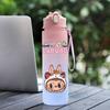 4Pcs/set Cute Printed Backpack Lunch Bag Pencil Bag 750Ml Water Bottle Girl Student Large Capacity Waterproof Schoolbag
