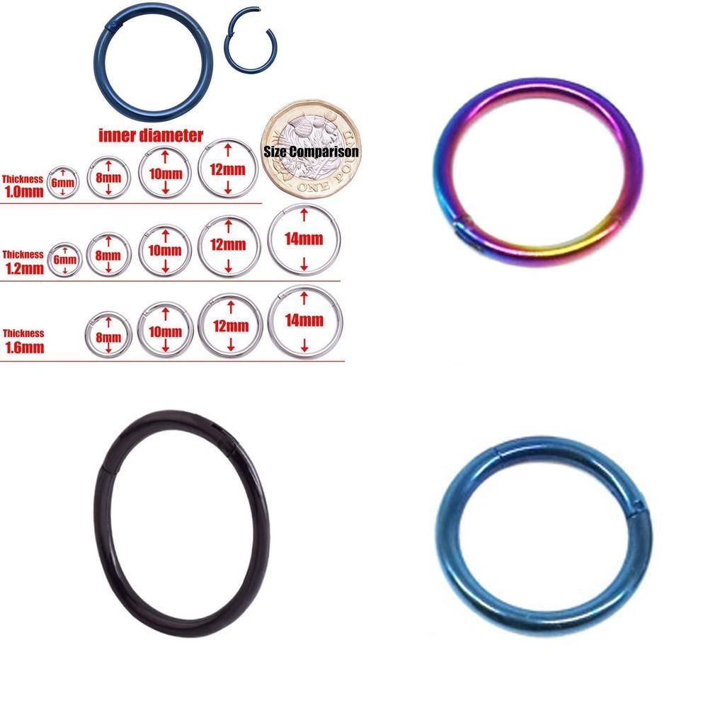 Stunning Steel Nose Ring Septum Clicker With Seamless Appearance And Anti-allergy