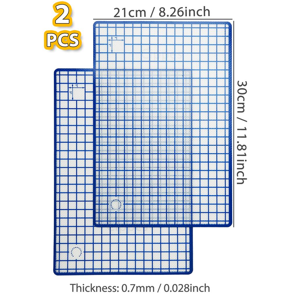 Silicone Baking Mat with Grid, Reusable Non Stick Heat Resistant Oven Liner Sheet Mat, Bakeware for Cookie, Macaron, Bread, Cake