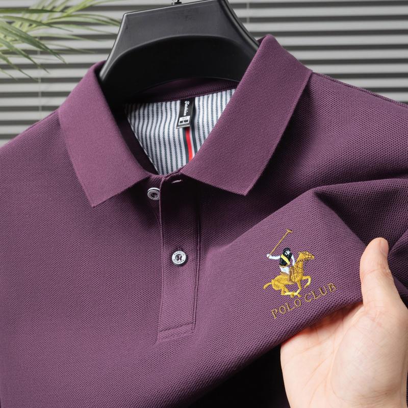 POLO CLUB 2025 Summer Men's New Pony Embroidery Solid Color Pure Cotton Loose Business Casual Polo Shirt