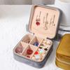Velvet Jewelry Box Travel Portable Flannel Square Zipper Style Jewellery Storage Case  Gift Holder Ring Earring Holder
