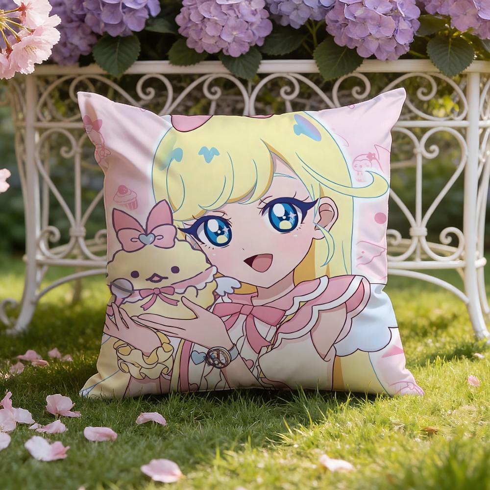 Cute Anime H-Himitsu no AiPri Cushion Cover Home & Car Dual-Scene Pillow Cover: Reversible for Premium Comfort