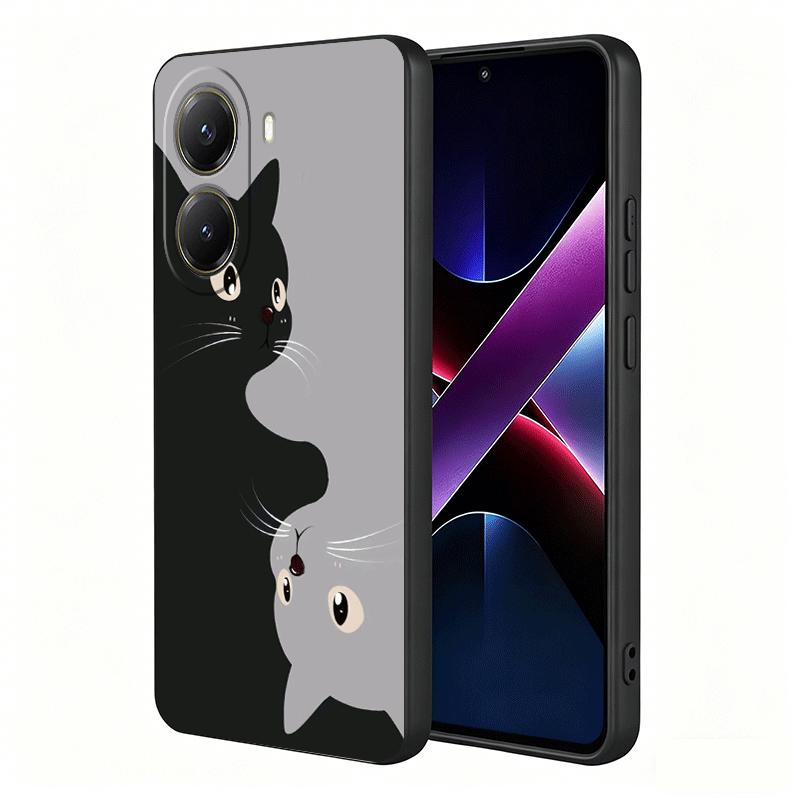 Black Cat Cartoon Cute Soft Phone Case for Xiaomi Poco X5 X6 X7 X8 Pro Max X3 F7 F8 Ultra M8 M7 M6 M5 Redmi 15 15C 14C 13C 12C X
