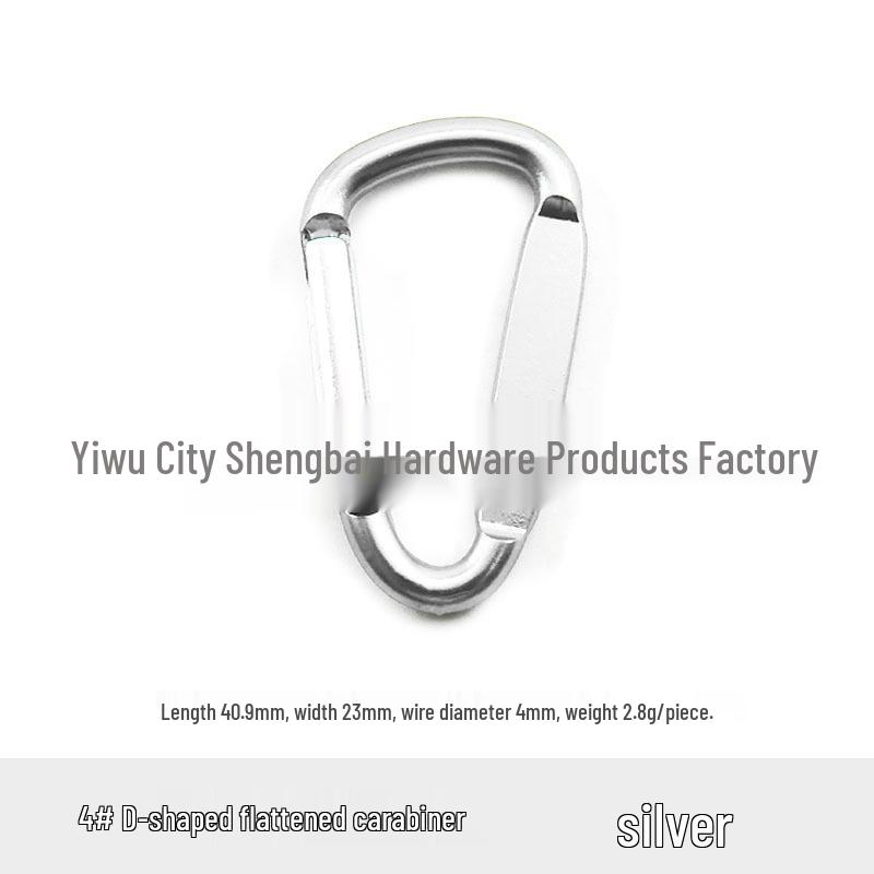 4D Aluminum Alloy D-shaped Carabiner Keychain & Lanyard for Hiking, Camping, Water Bottles, and Backpacks
