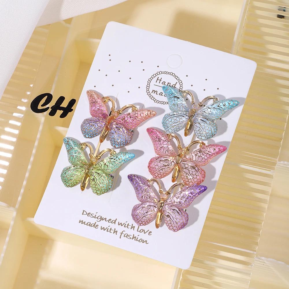 5PCS Sweet Stereoscopic Color Gradient Cute Baby Hairpins Kids Hair Clips Children Headwear Princess Barrette Girls Accessories