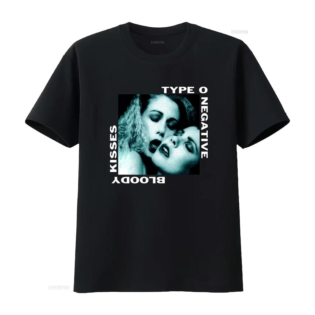 Type O Negative 1993 Bloody Kisses Retro Band Touring T Shirt Black Print S 2345Xl vintage Washed Casual Slightly Breathable