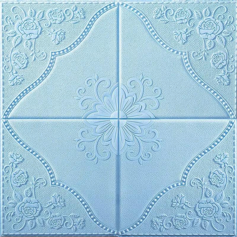 1-10 pièces 70cm*70cm Papier Moderne Plafond Décoratif Imperméable Résistant à l'humidité Anti-moisissure Mur Auto-adhésif 3D Fond Chambre