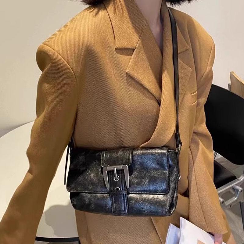 High-end Underarm Small Square Bag Retro Trendy Baguette Bag Niche Design, Single-shoulder Crossbody Bag