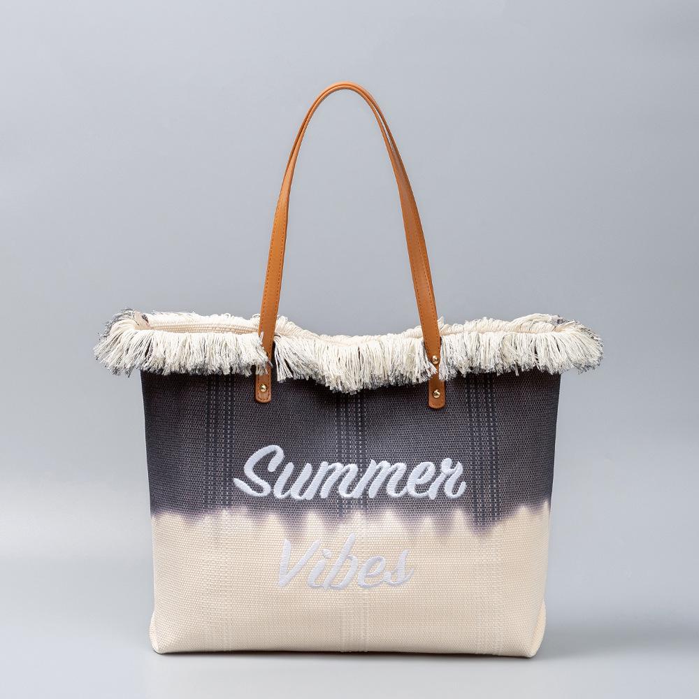 New Embroidered Canvas Shoulder Bag for Beach and Vacation