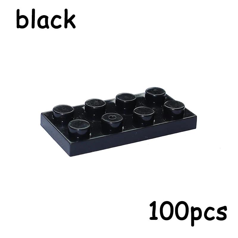 100PCS Size 2x4 Dot Plate 3020 MOC Assemble Particles DIY Building Blocks 2*4 Figures Bricks Educational Creative Toy for Kid