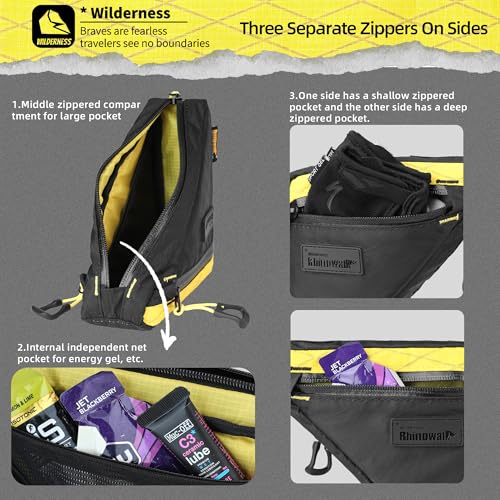 Rhinowalk Bicycle Frame Bag, Waterproof Triangle Bag, 0.9L, Professional Bicycle Accessory (Small)