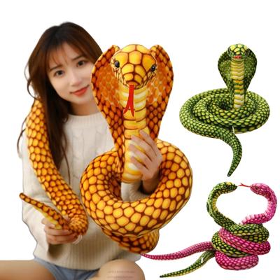 80/170/240cm Simüle Renkli Kobra Peluş Oyuncak Doldurulmuş Hayvanlar Yılanlar Peluş Oyuncaklar Bebek Komik Yumuşak Oyuncaklar Noel Cadılar Bayramı Hediyeleri