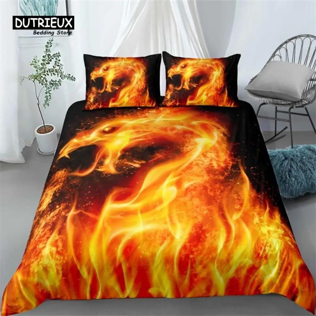 Flaming Phoenix Bed Cover Full Queen Size Phoenix Nirvana Fired Volcano Bed Ensemble Premium Microfiber Comforter Cover For Teen Adult Decor