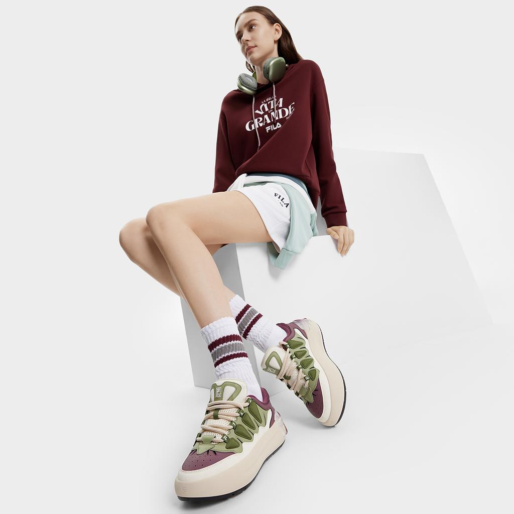 Fila Carrot 2 Comfortable Versatile Durable Low-Top Skate Shoes Women Sneaker White Purple F12W431212FNA