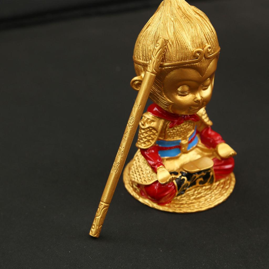 Black Goku Great Sage Car Ornament - Creative Painted Metal Craft for Table or Entrance Decor.