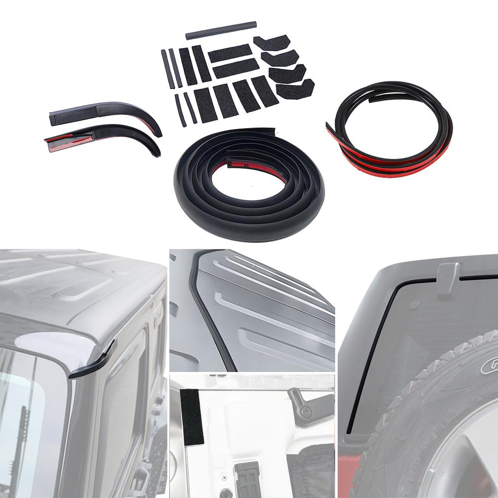 Car Door Roof Seal Strips Leak Seal Kit Water Rain Gutter Extension for Jeep Wrangler JK 2007-2018 Car Protection Accessories