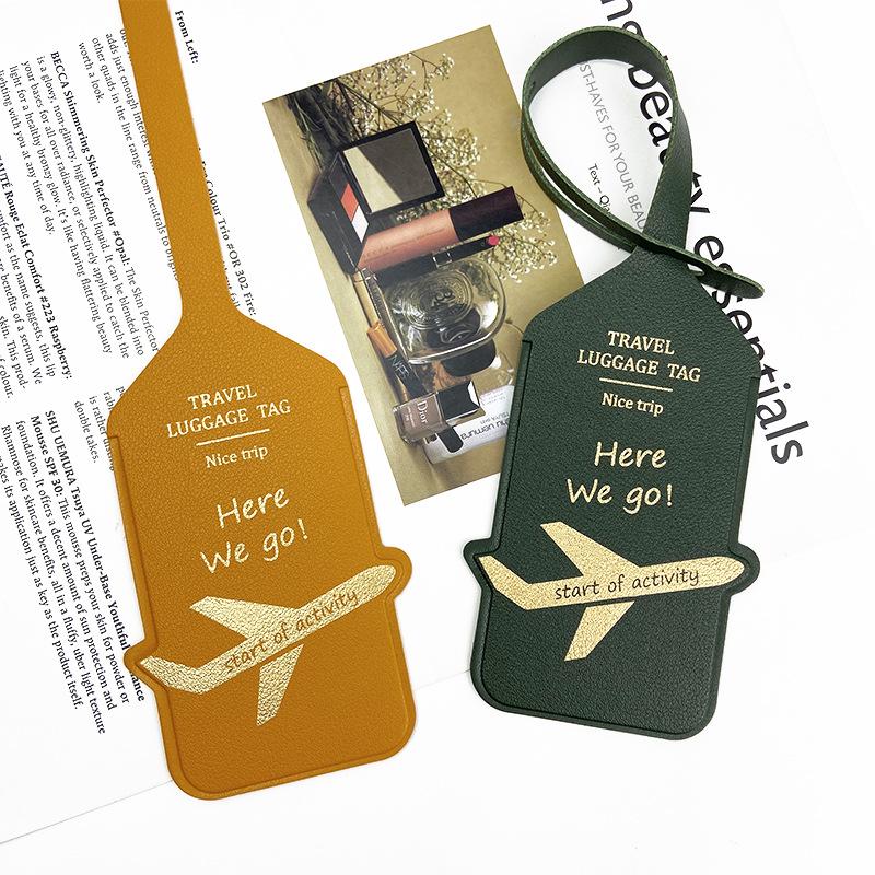 Popular Personalized PU Leather Airplane Luggage Tag and Boarding Pass Identifier