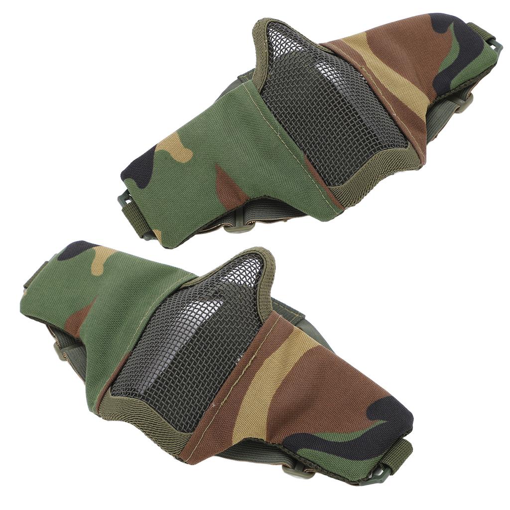 Utomhus Halvansikte Andningsbar Stålmask Ansiktsskydd Militär för CS Jakt Skjutning Djungel