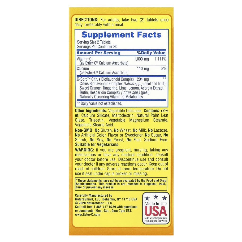 24 Hour Immune Support, 1,000Mg, Veggie Coated Tablets, 60 Tablets (500Mg per Tablet)