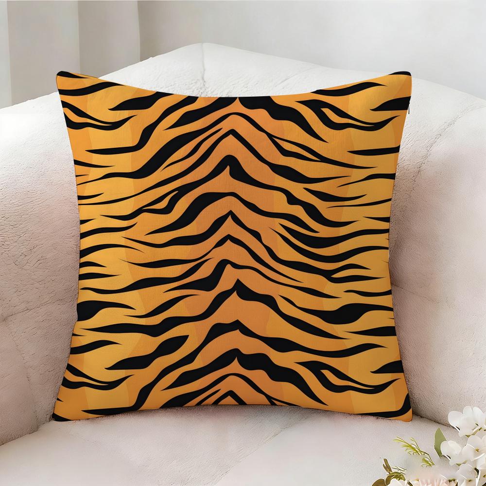 Tiger Stripes Pillow Case Pillowcase Doublesided Printed Sofa Cushion Bedroom Headboard Pillow