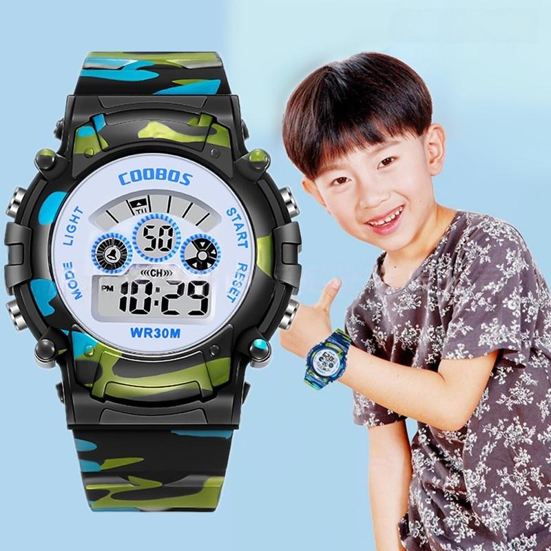 Boys Girls Children Electronic Watch Luminous Dial Lightweight Sport Style for Kids Daily School Travel