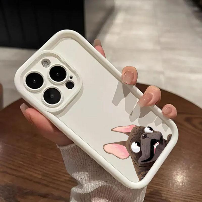 

Funny Pug Dog French Bulldog Phone Case for iPhone 16 Cases iPhone 15 14 13 12 Mini 11 Pro Max 16 Plus XS 15Pro Shockproof Cover iPhone 16 Pro