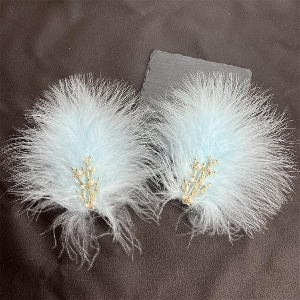 High Quality 12cm Fairy Feather Hairpins Feather Sweet Style Feather Hair Clip Side Clip Feather Barrettes Wedding Party
