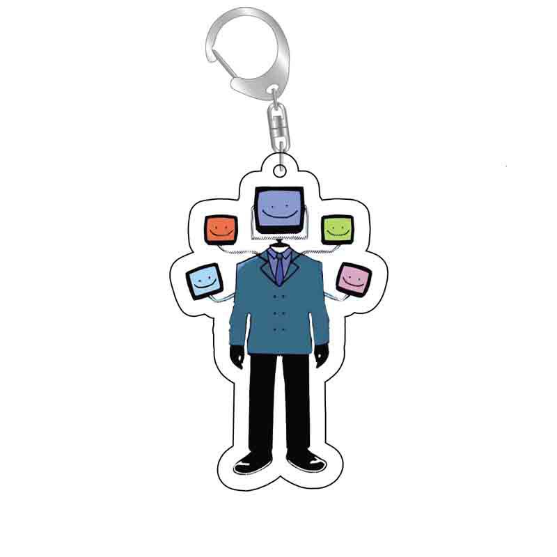 Skibidi Toilet Cameraman Speakerman Acrylic Products Keychain Funny Jewelry Friends Fans Gift Bag Charms Souvenir Accessorie