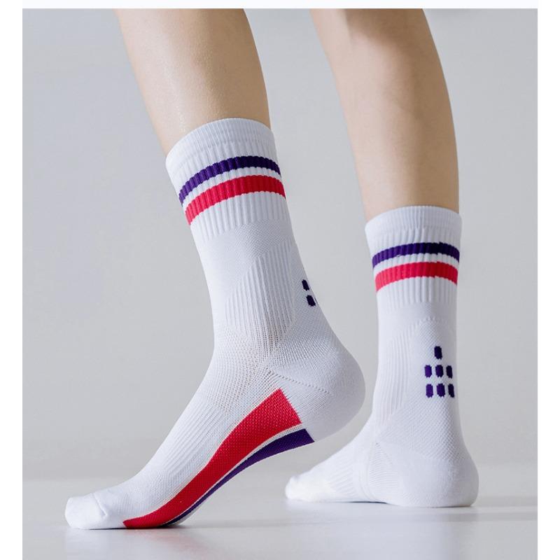 Herren Lauf-Sportsocken, Basketball Stoßdämpfend und Verschleißfest, Handtuchsohle Schweißabsorbierend, Geruchshemmend und Atmungsaktiv Mittelhohe Socken
